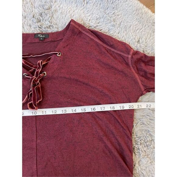 Rails burgundy‎ lace up sweater size small - Picture 5 of 8